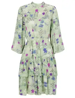 Frank & Dollys Viamo Cascade Floral Satin Dress in Sage Size XXS / 6 for rent on The Volte - image 4