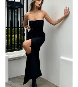 Bianca and Bridgett Carol Midi Dress Black Size 6 for rent on The Volte - image 1