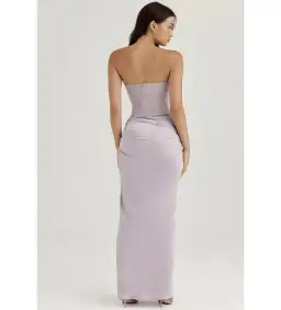 House of CB Half Underwired Corset and Jia Satin Gathered Maxi Skirt in Silver Size XS / AU 6 for rent on The Volte - image 4