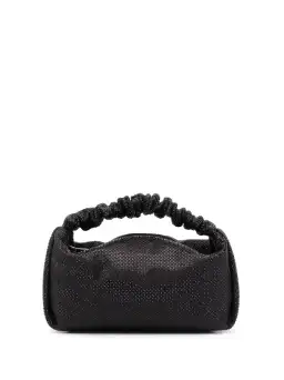 Alexander Wang Scrunchie Bag Black with Glass Crystals