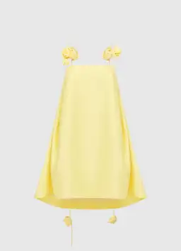 Leo Lin Fiona Rose Mini Dress Sorbet Yellow Size 12 for rent on The Volte - image 5