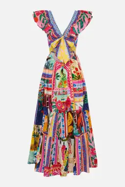 Camilla Roeqiya's Realm Tiered Maxi Dress With Neck Frill Print Size M / AU 12  for rent on The Volte - image 6