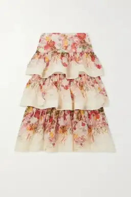 Zimmermann Wonderland Bralette and Tiered Skirt Set Elka Poppy Ivory Floral Size 1 / AU 10 for rent on The Volte - image 4