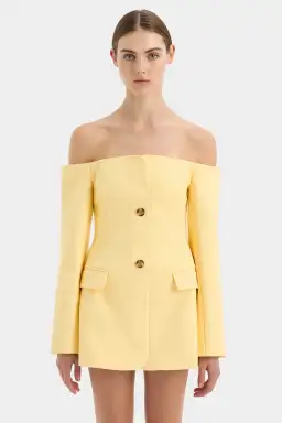 Sir the Label Sandrine Tailored Mini Dress Limone Yellow Size 2 / AU 10 for rent on The Volte - image 2