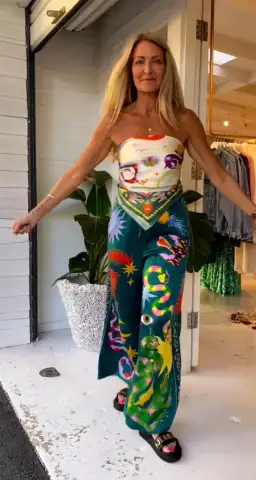 Alemais Lou Snake Scarf and Guardian Pants Set Green Multi Size 14