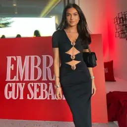 Christopher Esber Pierced Orbit Short Sleeve Midi Dress Black Size 14 for rent on The Volte - image 3