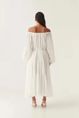 Aje Avani Smock Midi Dress Ivory Size 10 for rent on The Volte - image 3