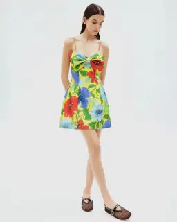 Alemais Verna Bow Mini Dress Floral Size 12 for rent on The Volte - image 1