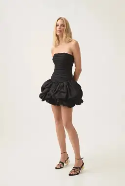 Aje Violette Bubble Hem Mini Dress Black Size 6