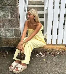 The Waiting Room The Greta Top and Greta Pants Set In Butter Yellow Size S/Au 8 for rent on The Volte - image 3