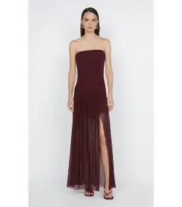 Bec & Bridge Essie Strapless Dress In Deep Plum Size 6 for rent on The Volte - image 1