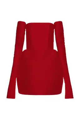 Mariam Seddiq Luis Mini Dress Ruby Size AU 8 for rent on The Volte - image 3