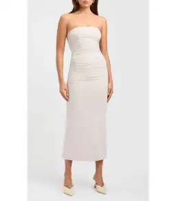 Kookai Strapless Dress Cream Size 6  for rent on The Volte - image 1