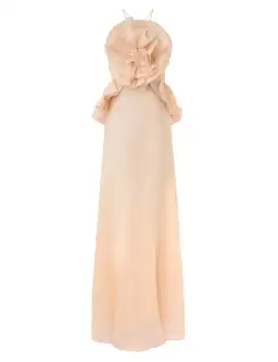 Zimmermann The Crush Ruffle Halter Maxi Dress in Peach Size 1 / AU 10  for rent on The Volte - image 1