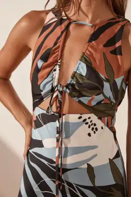 Shona Joy Tramonto Cut Out Front Maxi Dress Print Size 6 for rent on The Volte - image 3
