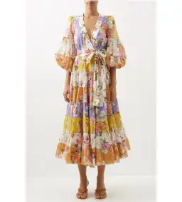 Zimmermann Pattie Wrap Midi Dress Floral Size 0 / AU 8