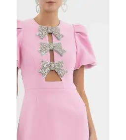 Rebecca Vallance Juliana Puff Sleeve Mini Dress Pink Size AU 8 for rent on The Volte - image 2