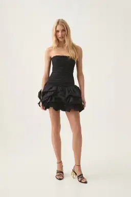 Aje Violette Bubble Hem Mini Dress Black Size AU 6  for rent on The Volte - image 3