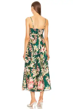 Zimmermann Lexi Midi Dress in Green Palm Size 0 / AU 8 for rent on The Volte - image 3