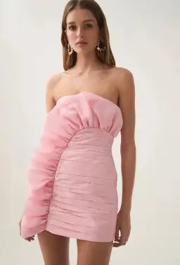 Aje Telma Ruffle Micro Mini Dress Pink Size 8 for rent on The Volte - image 2