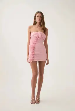 Aje Telma Ruffle Micro Mini Dress Pink Size 8 for rent on The Volte - image 1