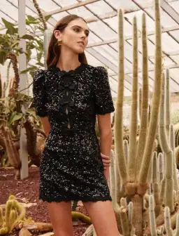 Rebecca Vallance Diana Bow Mini Dress Black Size 16 for rent on The Volte - image 1