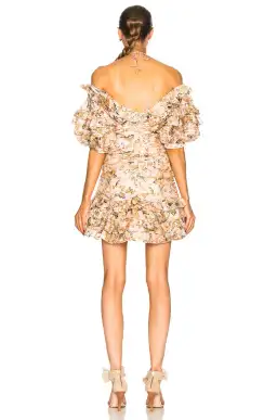 Zimmermann Painted Heart Folds Mini Dress Peach Tapestry Size 1 / AU 10 for rent on The Volte - image 2