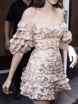 Zimmermann Painted Heart Folds Mini Dress Peach Tapestry Size 1 / AU 10 for rent on The Volte - image 3