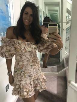 Zimmermann Painted Heart Folds Mini Dress Peach Tapestry Size 1 / AU 10 for rent on The Volte - image 5