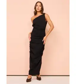 Issy One Shoulder Midi Dress In Black Size 8  for rent on The Volte - image 1