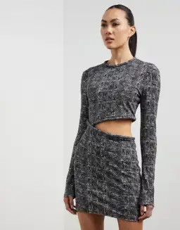 Camilla And Marc Cyrus Long Sleeve Mini Dress Grey Size 10  for rent on The Volte - image 2