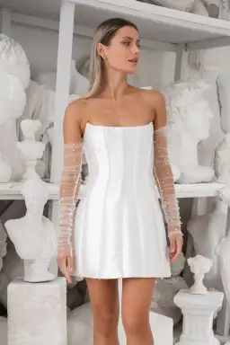 Eliya The Label Kayla Mini Dress White Size 12  for rent on The Volte - image 5