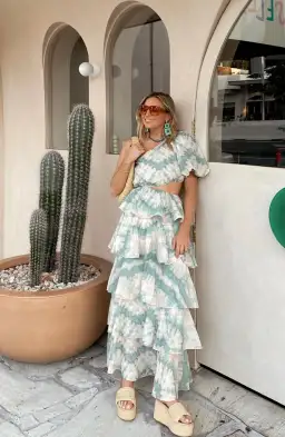 Kivari Mirage One Shoulder Maxi Dress Tie Dye Size 8  for rent on The Volte - image 5