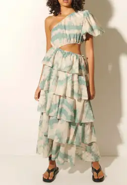 Kivari Mirage One Shoulder Maxi Dress Tie Dye Size 8  for rent on The Volte - image 2