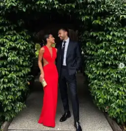 Effie Kats Valencia Gown in Cherry Red Size S / AU 8 for rent on The Volte - image 4