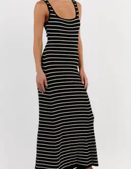 Dissh Billie Black Stripe Midi Dress for rent on The Volte - image 2