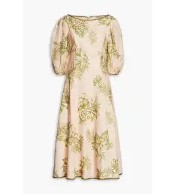 Zimmermann Empire Linen Floral Midi Dress Print Size 3 /AU14 for rent on The Volte - image 2