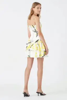Aje Mimosa Shirred Ruffle Mini Dress Print Size 8 for rent on The Volte - image 2