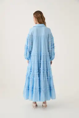 Aje Pastiche Tiered Maxi Dress Powder Blue Size 14 for rent on The Volte - image 2