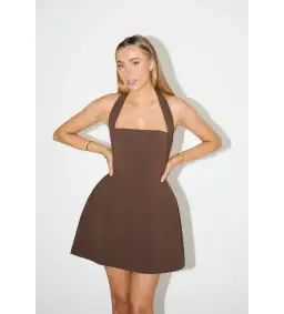 Odd Muse The Ultimate Muse Structured Mini Dress in Chocolate Size AU 12 for rent on The Volte - image 2
