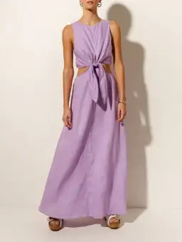 Kivari Ellie Cut Out Maxi Dress Lilac Size 16 for rent on The Volte - image 3