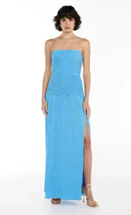 Manning Cartell Double Time Pleat Strapless Dress in Cerulean Blue Size 6 for rent on The Volte - image 1