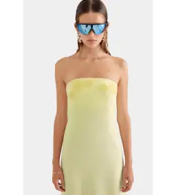 Venroy Beaded Strapless Maxi Dress Pastel Yellow Size 6  for rent on The Volte - image 2