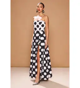 Sonya Moda Sonja Milano Polka Dot Dress Maxi Black Size AU 12 for rent on The Volte - image 2