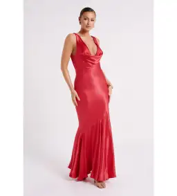 Meshki Ellison Satin Cowl Gown Red Size Small / AU 8 for rent on The Volte - image 1