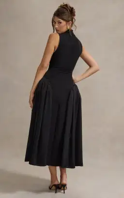 Club L London Napoli High Neck Midi Dress Black Size 10 for rent on The Volte - image 3