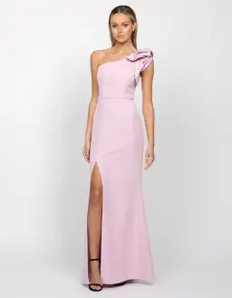 Bariano Sue Frill Shoulder Gown Lilac Size 4