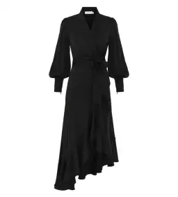 Zimmerman Silk Wrap Midi Dress in Black Size 2 / AU 12 for rent on The Volte - image 4