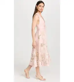 Zimmermann Waverly Plunge Midi Dress Pink Floral Size 1 / AU 10 for rent on The Volte - image 2
