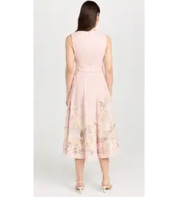 Zimmermann Waverly Plunge Midi Dress Pink Floral Size 1 / AU 10 for rent on The Volte - image 3